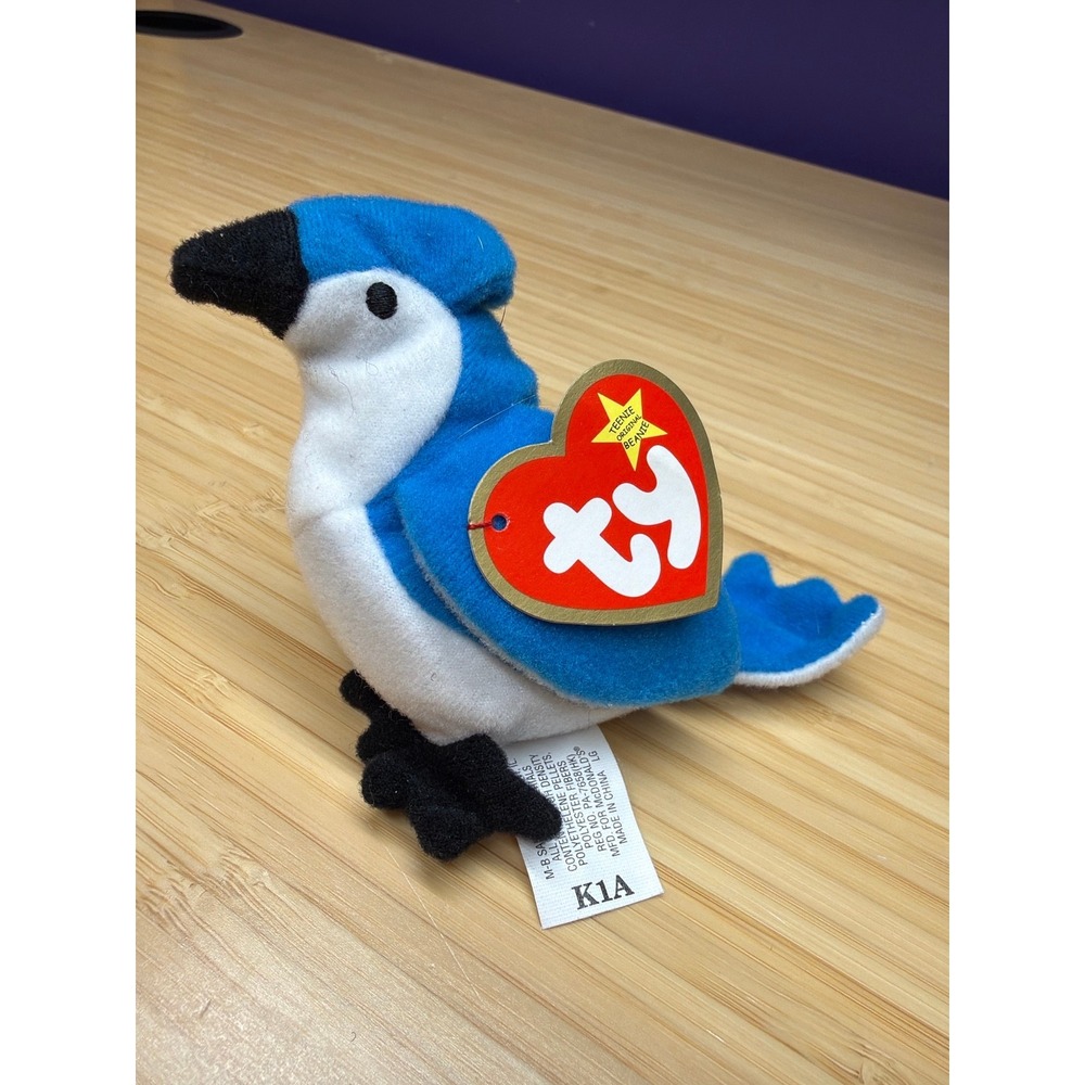 Ty Teenie Beanie Baby Rocket The Blue Jay McDonalds Plush Bird w/ Tag